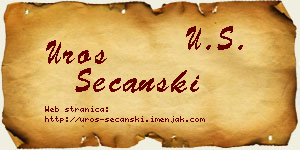 Uroš Sečanski vizit kartica